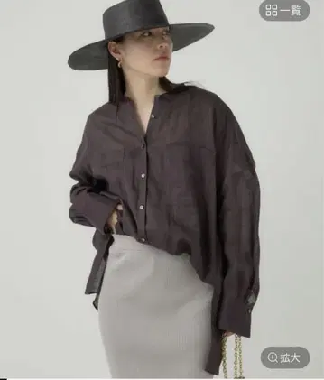 카오스 리가 라미 밴드 카라 셔츠 브라운