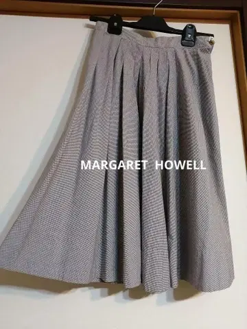 MARGARET HOWELL 코튼 깅엄 체크 스커트