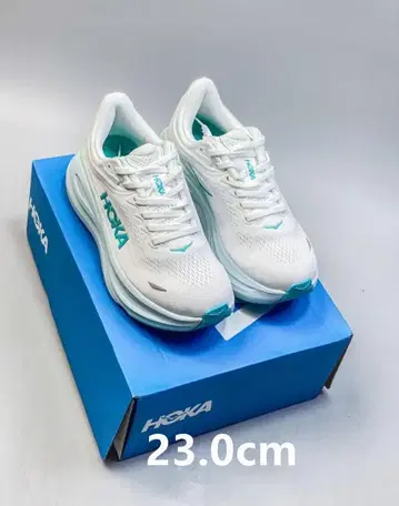 HOKA 화이트 블루 통굽 23cm