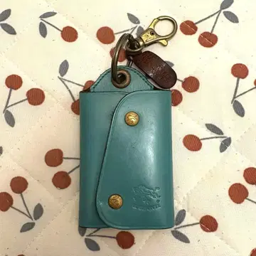 한정 컬러 일비종떼 가죽 키케이스 터콰이즈