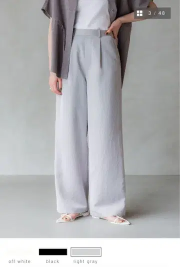 crewre 워셔블 새틴 슬랙스 light gray