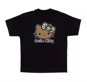 일광화상 키티 T셔츠 블랙 레오파드 무늬 2XL