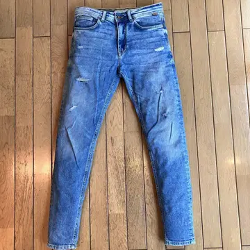 ZARA 남성용 데미지 데님 청바지 스키니 스트레치 자라