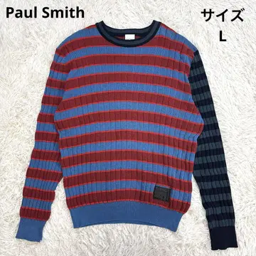 [미사용에 가까움] Paul Smith 니트 보더 절개 L