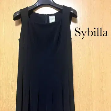 새상품급 시빌라 원피스 슬리브리스 저지 무지 블랙 40