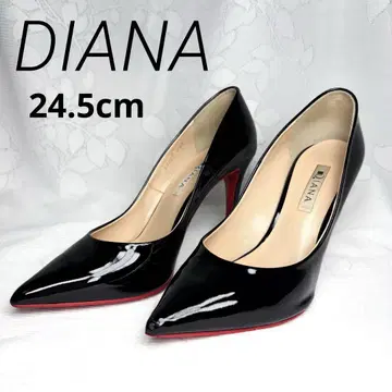 [새상품급] DIANA 블랙 스틸레토 하이힐 레드 밑창 에나멜