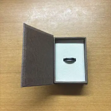 상자 반지 케이스 포함 laluce 심플한 블랙 실버 반지 가죽 반지