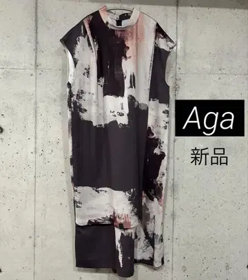 [새상품] Aga 정가 27000엔 오일 페인트 원피스