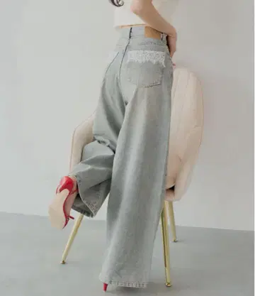 Chico 포켓 레이스 와이드 데님