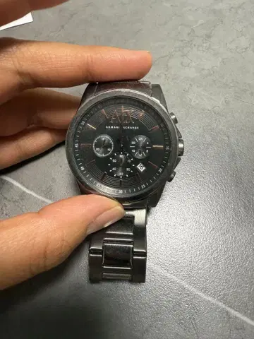 Armani Exchange 블랙 크로노그래프