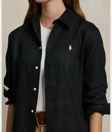 신작 완판 RALPH LAUREN 랄프 로렌 린넨 셔츠 블랙 M