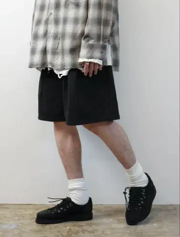 ancellm TUCK SWEAT SHORTS(BLACK) size1