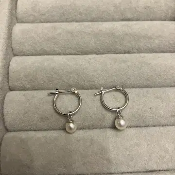 K14 WG 후프 귀걸이 펄 참