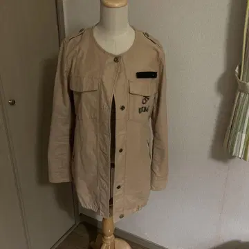 USMC 로고 베이지 밀리터리 재킷