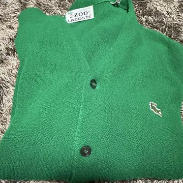 LACOSTE 그린 가디건 V넥