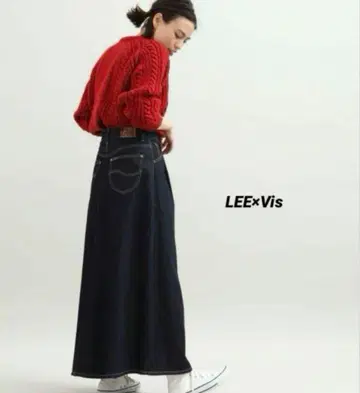 Lee와 Vis의 콜라보 데님 스커트 A라인 [당일 발송]