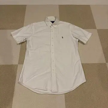 Ralph Lauren 반팔 버튼 다운 셔츠 화이트 랄프 로렌