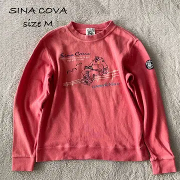 SINA COVA 시나코바 자수 디자인 맨투맨 트레이닝복 탁한 빨간색 M