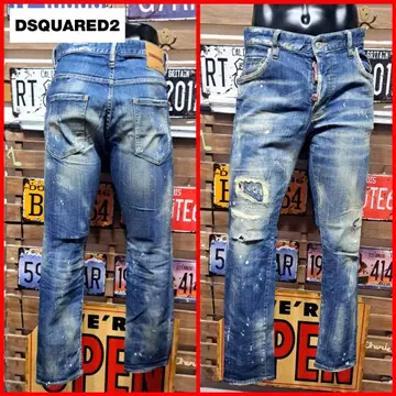 Dsquared2 스트레치 Skater Jean 페인트 리페어 가공 데님