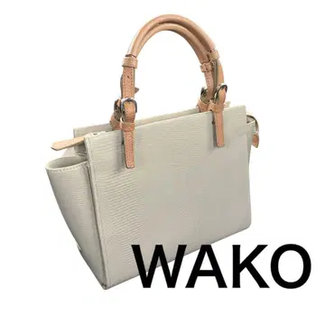 #171 WAKO 와코 리자드 형압 바이컬러 가죽 핸드백