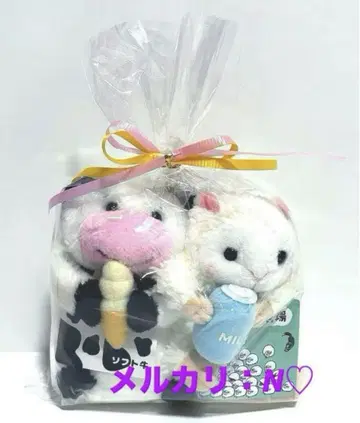 고이와이 농장* 한정 봉제 인형 마스코트* 소프트 소 & 밀키 양 세트