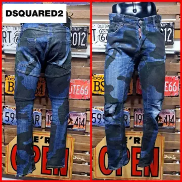 Dsquared2 Tidy Biker Jean 스트레치 카모플라주 데님