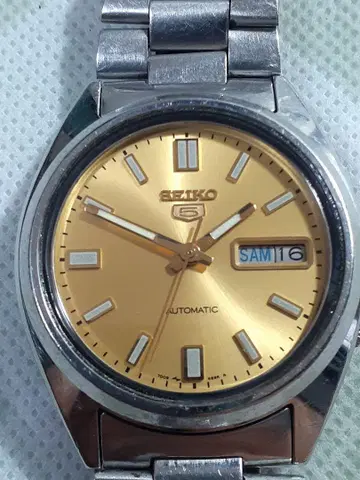 SEIKO 오토매틱 시계 골드 다이얼