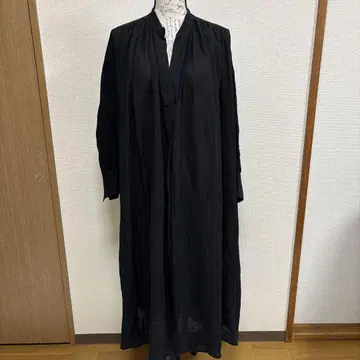 [인기] 프리미어 아롱디스망 원피스 맥시 길이 린넨 혼방 블랙