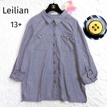 Leilian 스트라이프 셔츠 13+ 빅사이즈 긴팔 봄/가을
