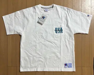 Champion USA 자수 티셔츠 L 사이즈 화이트