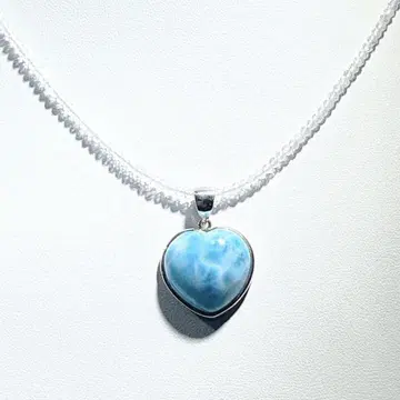 하트 라리마 펜던트 화이트 토파즈 목걸이 NO25-.2209