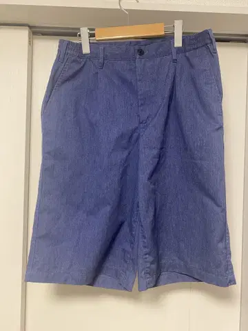 블루 숏팬츠 데님풍