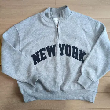 ZARA 그레이 하프 지퍼 트레이닝복