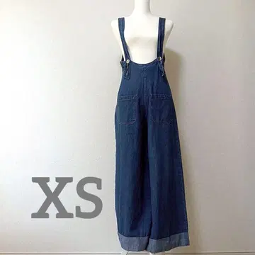 [ ZARA/자라 ] 데님 살로펫 와이드 팬츠 블루 작은 사이즈 XS