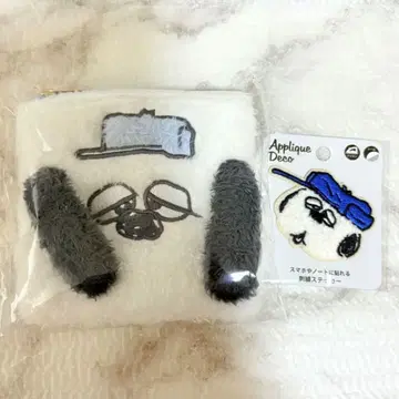 올라프 스누피 PEANUTS 푹신푹신 파우치 자수 스티커 2세트