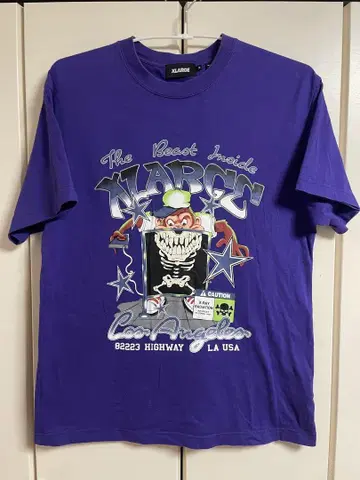 XLARGE 보라색 M 그래픽 티셔츠