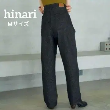 새상품급 히나리 hinari 하이웨스트 데님 스트레이트 블랙 M