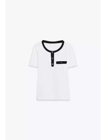 ZARA/대비 파이핑 티셔츠