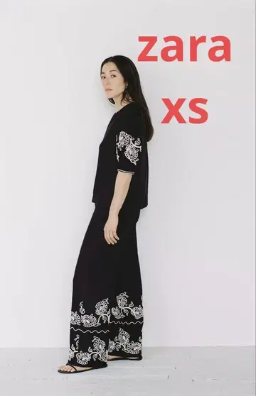 [ ZARA ] 자수 큐롯 빵