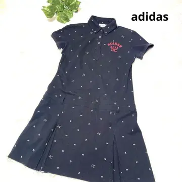 adidas 아디다스 골프 반팔 원피스 네이비 올 패턴 폴로 원피스