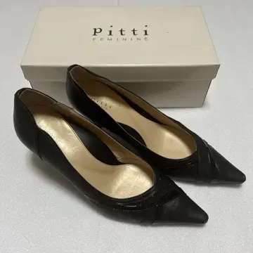 Pitti 블랙 가죽 하이힐 힐 7cm