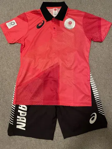 ASICS JAPAN 올림픽 공식 피케 셔츠 M 하프 팬츠 L