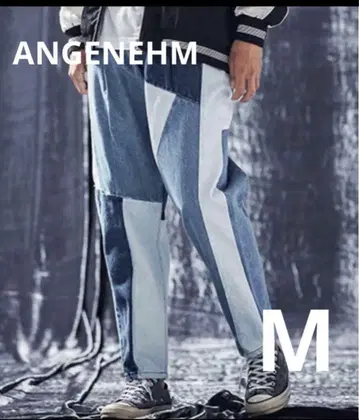 ANGENEHM 패치워크 디자인 데님 팬츠 M 사이즈