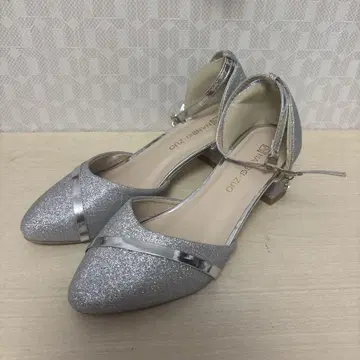 실버 글리터 펌프스 힐 5cm