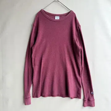 구제 의류 챔피온 남성용 써멀 셔츠 XL 티셔츠 크림슨 롱T