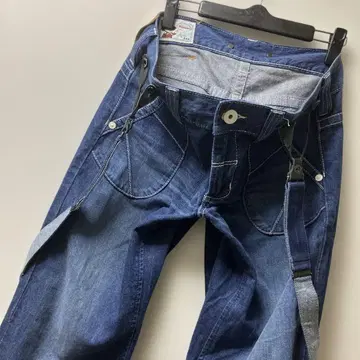 Lee 여성용 부츠컷 서스펜더 부착 빅 가죽 택 일본제