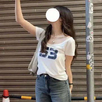 tinajojun 넘버 프린트 화이트 T셔츠