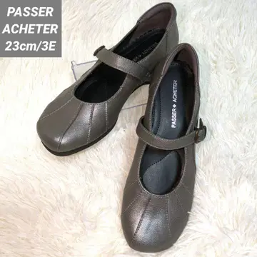 PASSER ACHETER 웨지힐 스트랩 가죽 펌프스