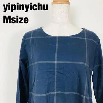 yipinyichu 이핀이추 긴팔 셔츠 튜닉 체크 무늬 C6
