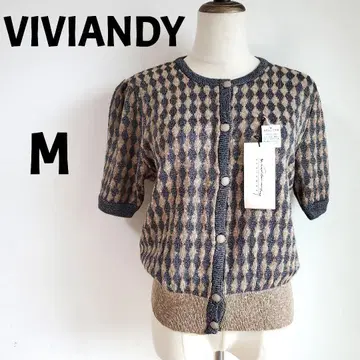 [미사용 택 포함] VIVIANDY 반팔 니트 가디건 M 올 패턴